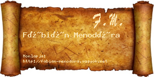 Fábián Menodóra névjegykártya